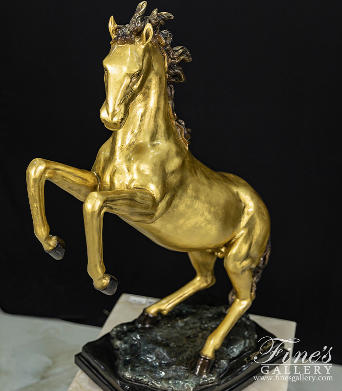 Bronze Statues  - 24kt Gold Gilt Bronze Horse - BS-1448
